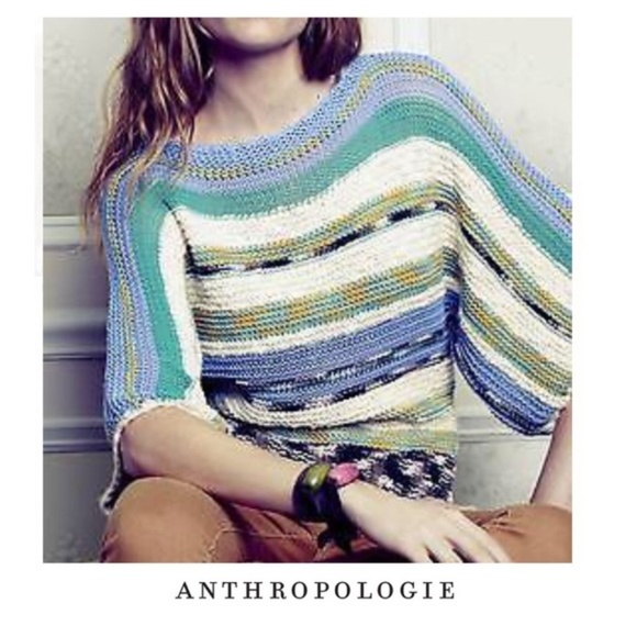 Anthro Rosie Niera Dolman Sleeve Rainbow Sweater - Picture 1 of 5